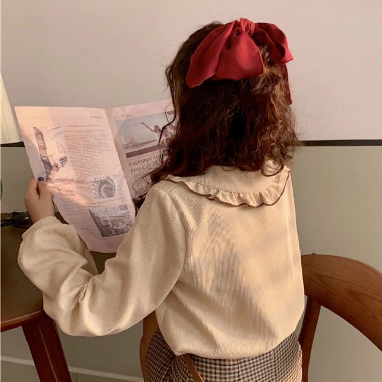 Kawaii Bow Peter Pan Collar Shirt Meowhiskers