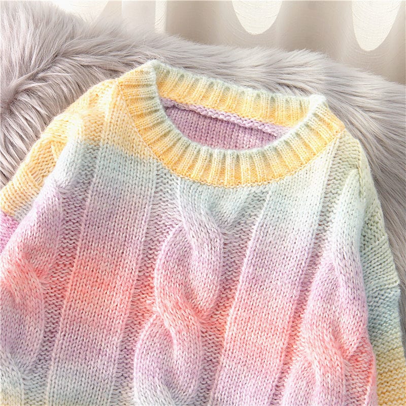 Kawaii Candy Rainbow Sweater Meowhiskers