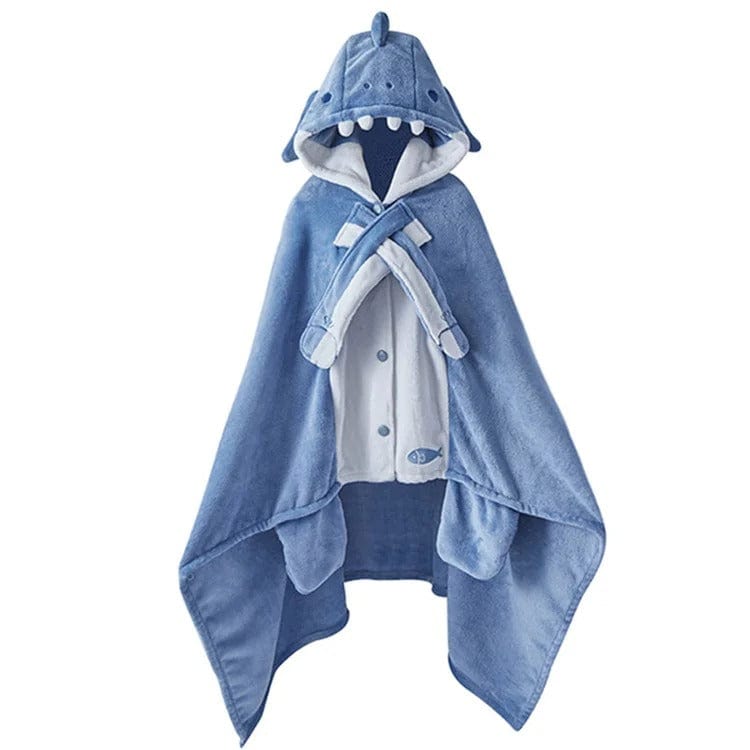 Kawaii Cartoon Shark Hooded Blanket Pajamas Meowhiskers