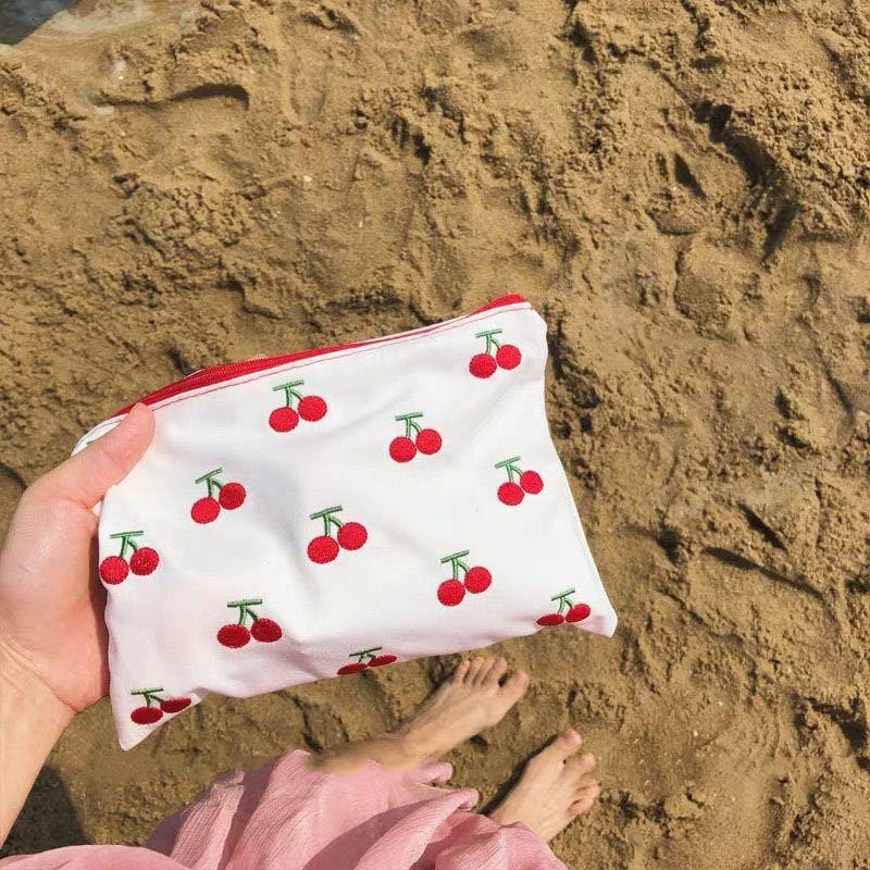 Kawaii Cherry Cosmetic Bag Meowhiskers