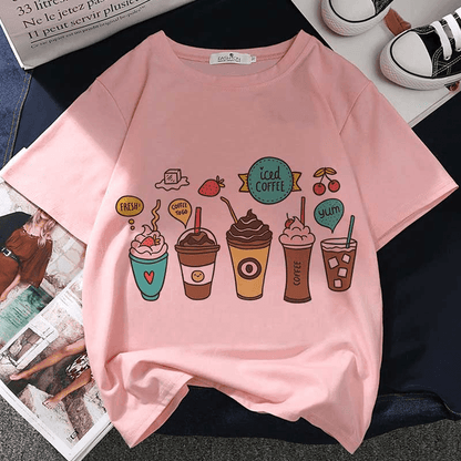 Kawaii Iced Coffee T-Shirt - New, T-Shirt - Kawaii Bonjour