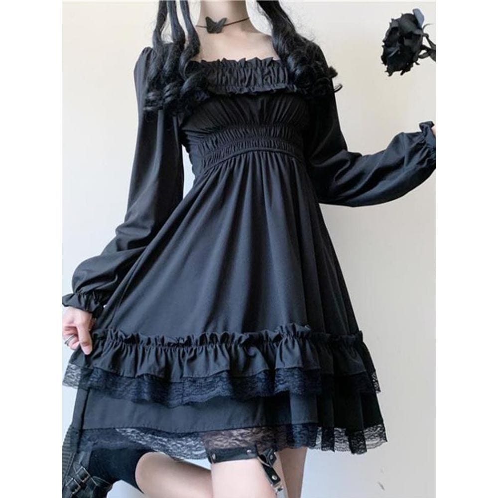 Kawaii Lace Patchwork Dress Meowhiskers