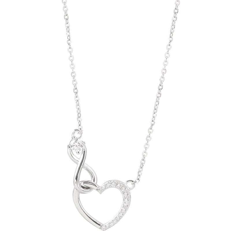 Kawaii Silver Zircon Hollow Heart Necklace Meowhiskers