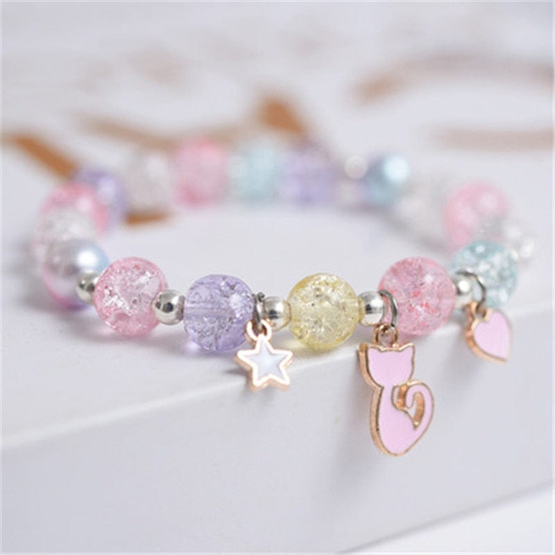 Kawaii Star Heart Cartoon Beads Bracelet Meowhiskers
