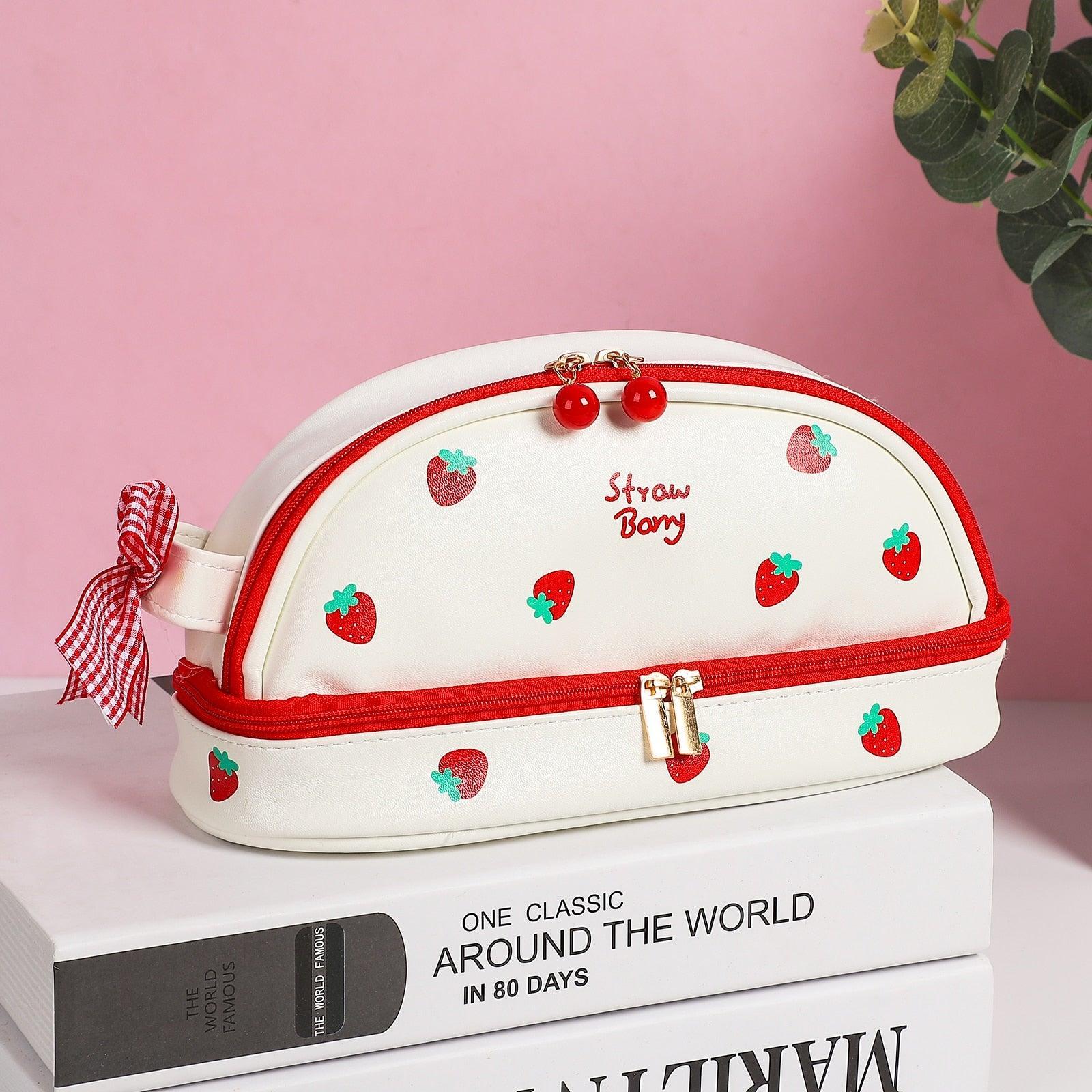 Kawaii Strawberry & Cherry Pencil Case - Pencil Case - Kawaii Bonjour
