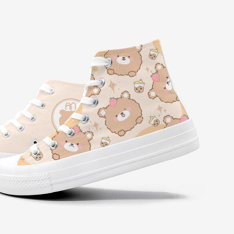 Kawaii Strawberry Bear Sneakers - Sneakers - Kawaii Bonjour