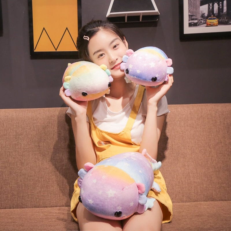 Kawaii Stuffed Colorful Axolotl Plushie Meowhiskers