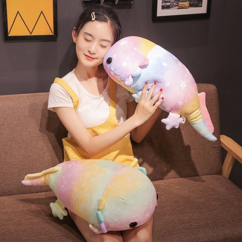 Kawaii Stuffed Colorful Axolotl Plushie Meowhiskers