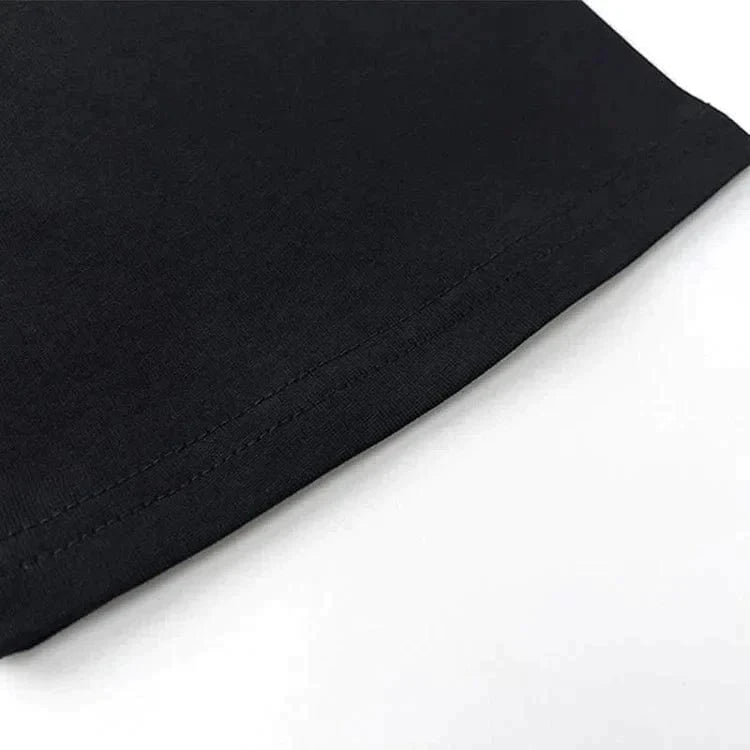 Kitty Butterfly Letter Print Round Neck Colorblock T-Shirt Meowhiskers