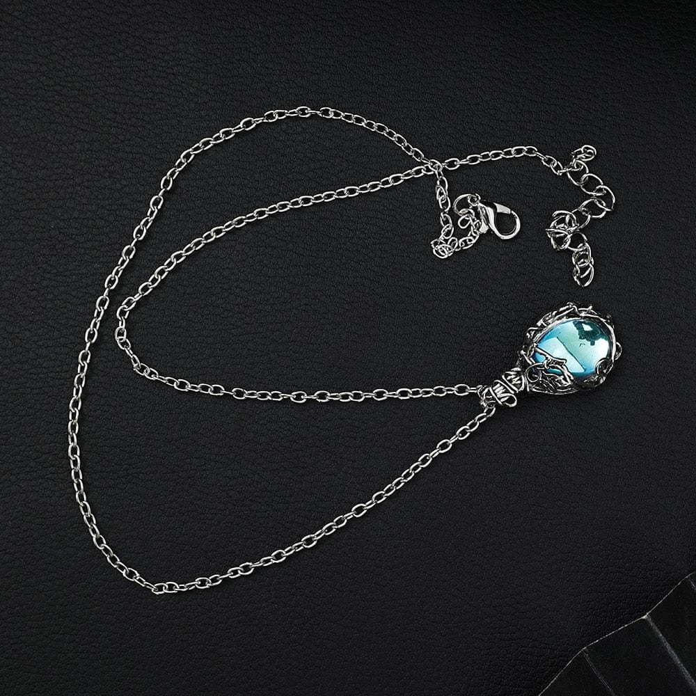 Leaf Crystal Waterdrop Gemstone Pendant Necklace Meowhiskers