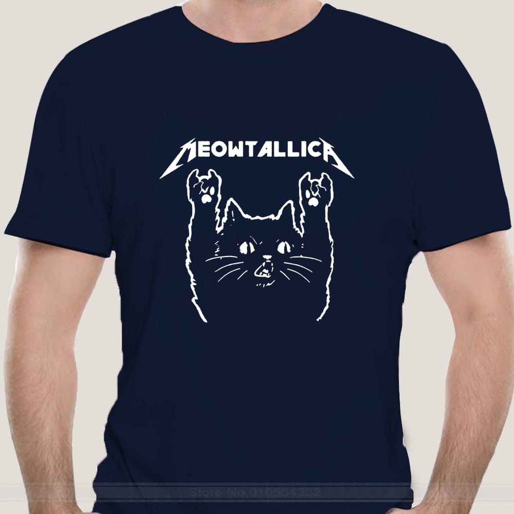 Meowtallic Rock Music Cat T-Shirt Meowhiskers