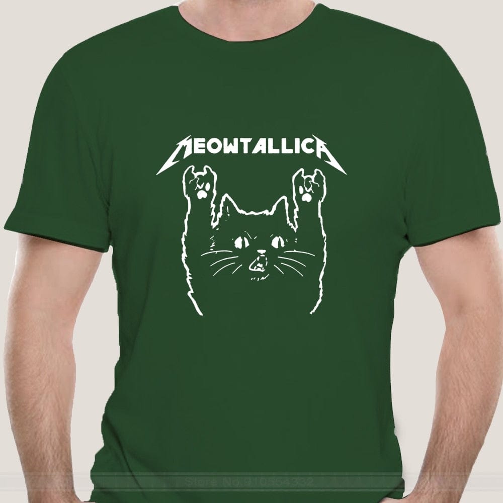 Meowtallic Rock Music Cat T-Shirt Meowhiskers