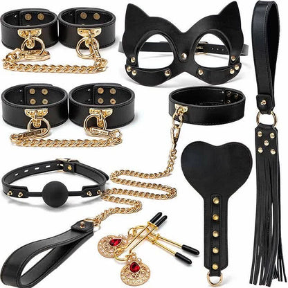 Leather Maid Cosplay Accessories 8 Piece Set