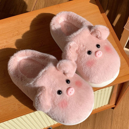 Kawaii Cute Fluffy Piggy Slippers