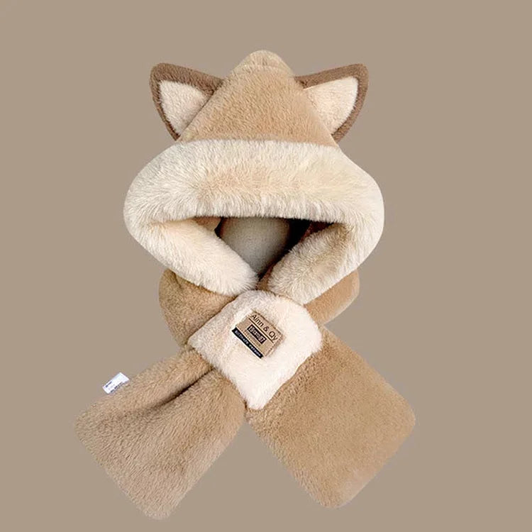 Kawaii Fox Ears Hat Mask Scarf Gloves Warmer