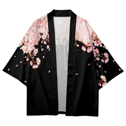 Vintage Floral Colorblock Print Loose Cardigan Kimono Outerwear