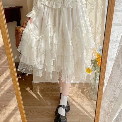 Lolita Irregular High Waist Layered Tulle Skirt