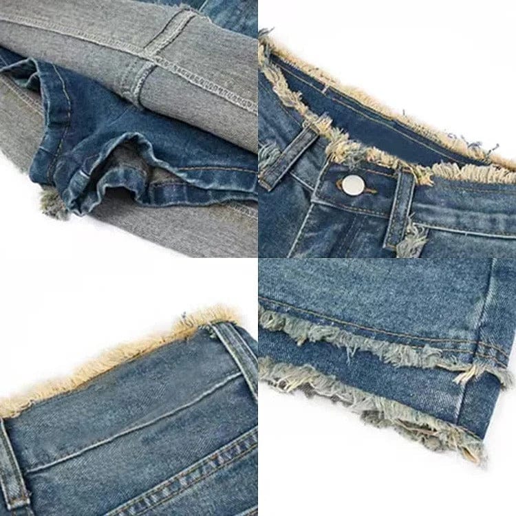 Preppy Bell Sleeve Lapel Shirt Denim Skirt Two Piece Set Meowhiskers