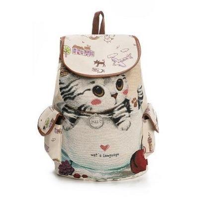 Cat Canvas Backpack - Meowhiskers