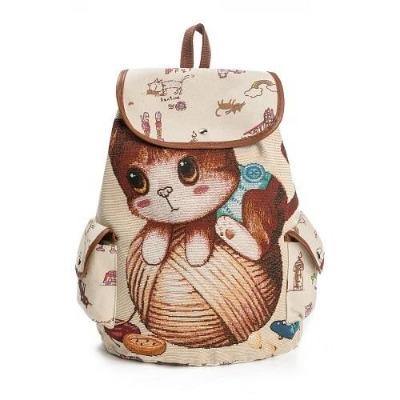 Cat Canvas Backpack - Meowhiskers