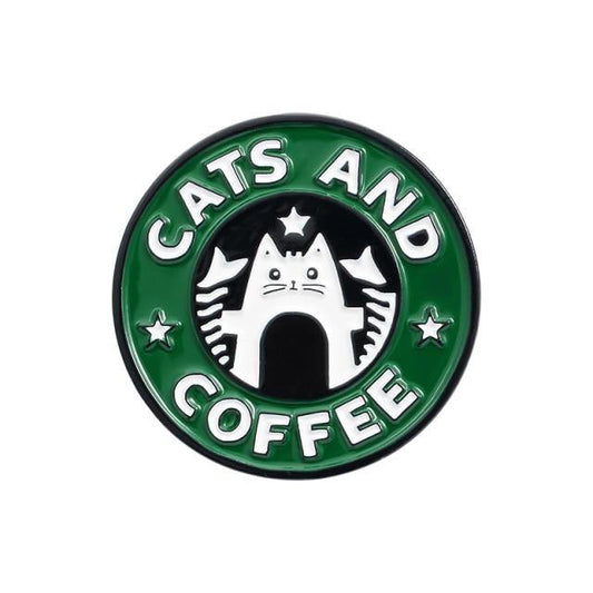 Coffee Cat Brooch - Meowhiskers