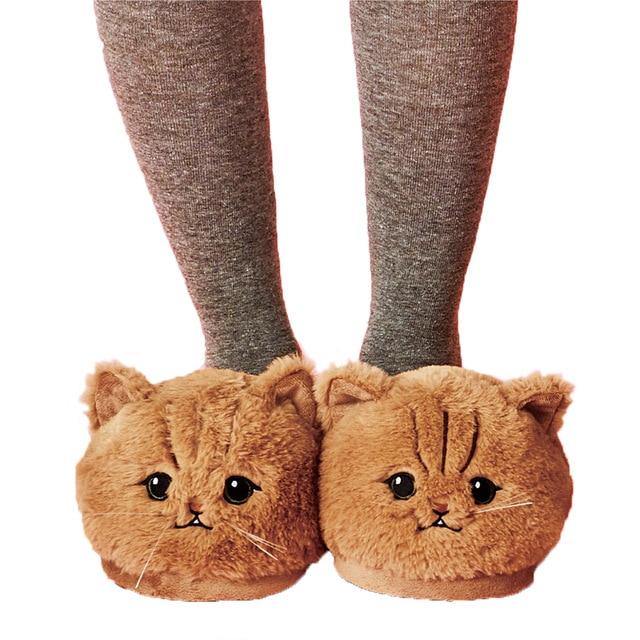 Plush Cat Slippers - Meowhiskers