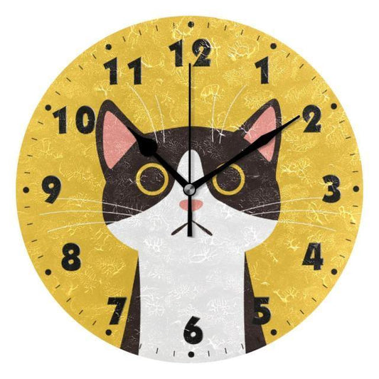 Serious Cat Wall Clock - Meowhiskers