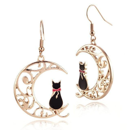 Moon Cat Earrings - Meowhiskers