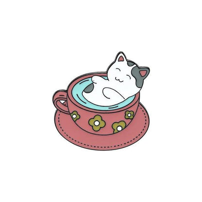 Cup Cat Brooch - Meowhiskers