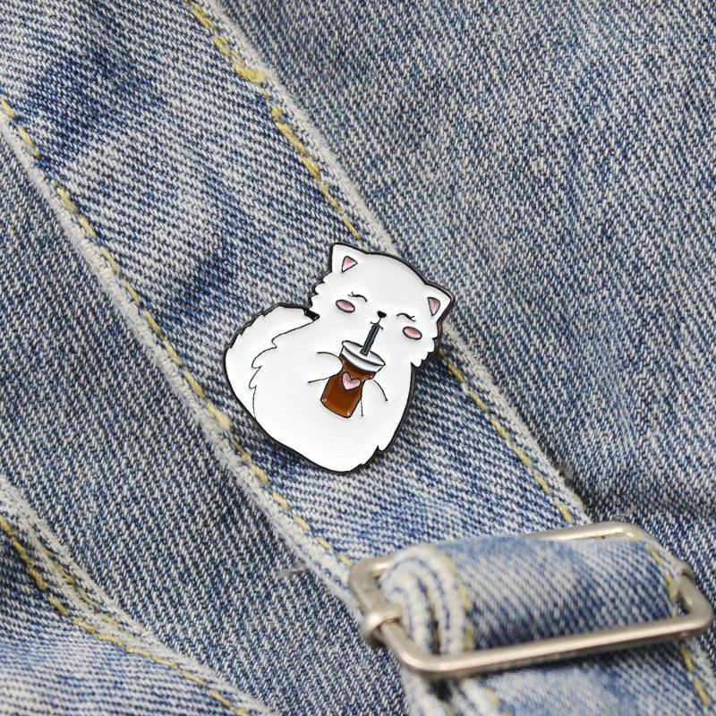 Thirsty Cat Brooch - Meowhiskers