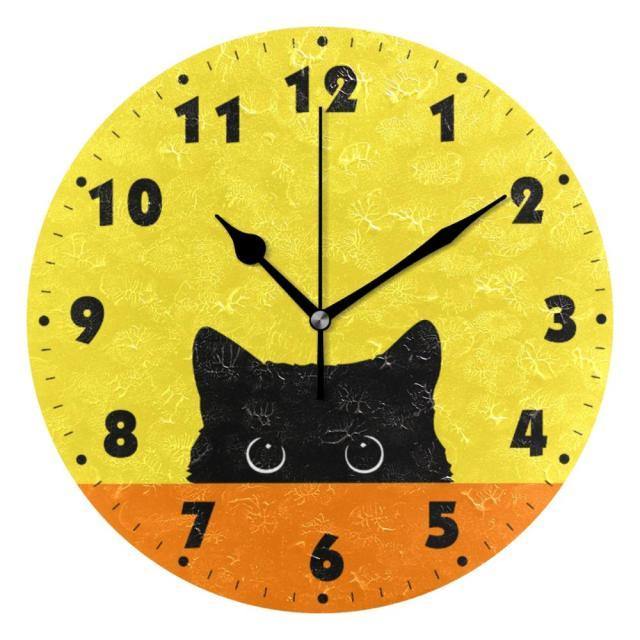 Cat Peek Wall Clock - Meowhiskers