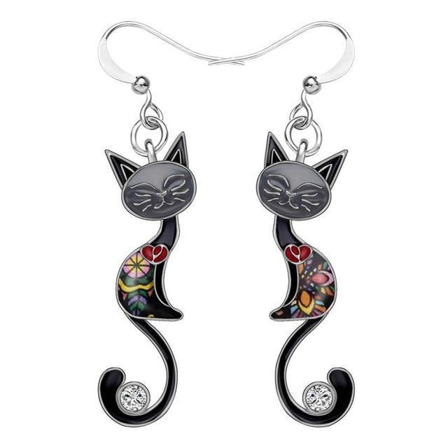 Enamel Cat Earrings - Meowhiskers