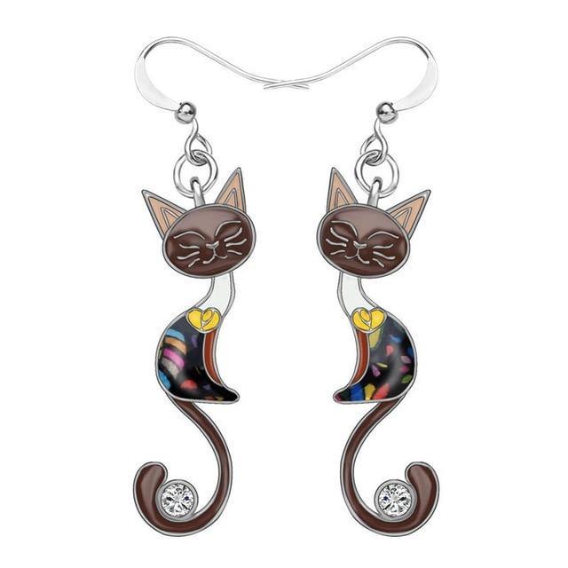 Enamel Cat Earrings - Meowhiskers