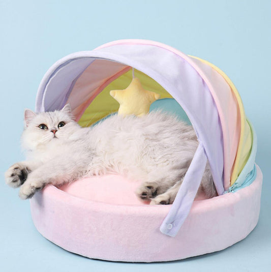 Rainbow Cat Bed - Meowhiskers