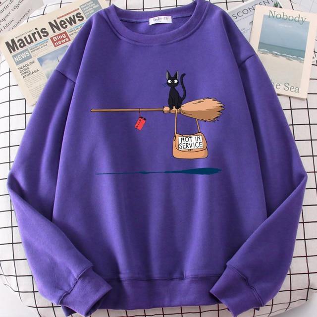 Purple 2024 cat sweatshirt