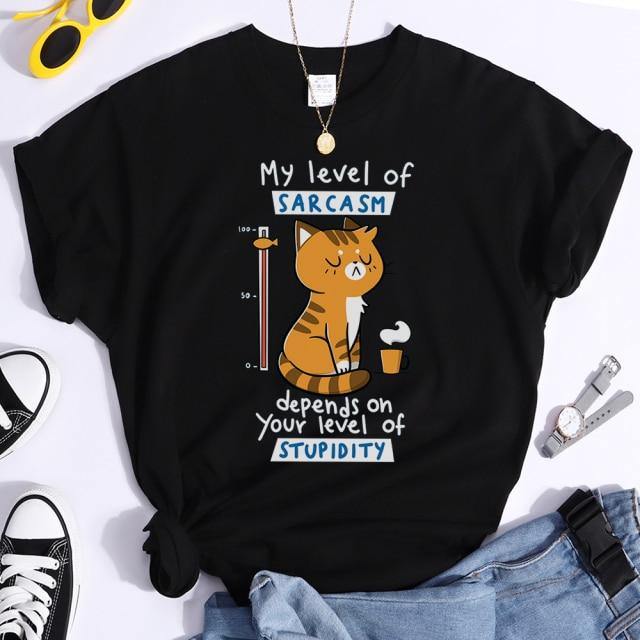 Sarcasm Cat T-Shirt - Meowhiskers
