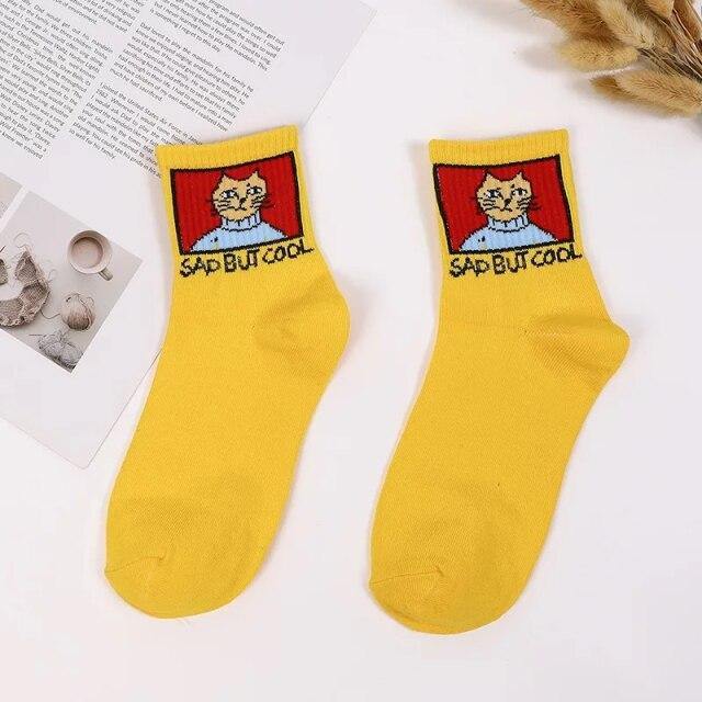 Cat Sad Cool Socks - Meowhiskers