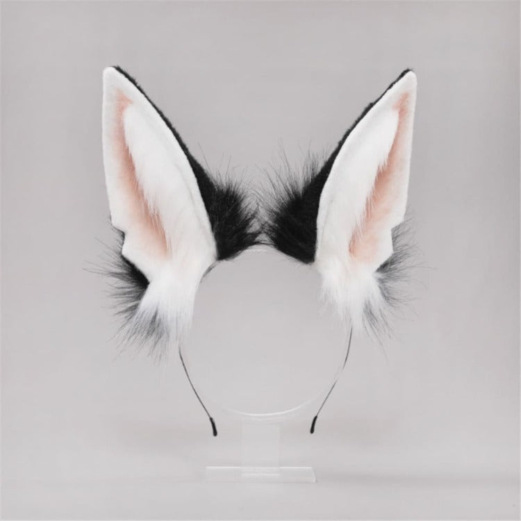 Plush Fox Long Ears Tail Cosplay Headband Accessory Two Piece Set