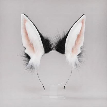 Plush Fox Long Ears Tail Cosplay Headband Accessory Two Piece Set