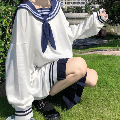 Kawaii Bunny Ears Sailor Collar Lolita Sweatshirt