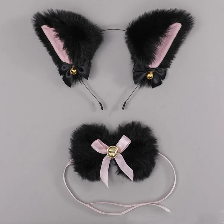 Fox Ears Headband Choker Cosplay Costume Accessory
