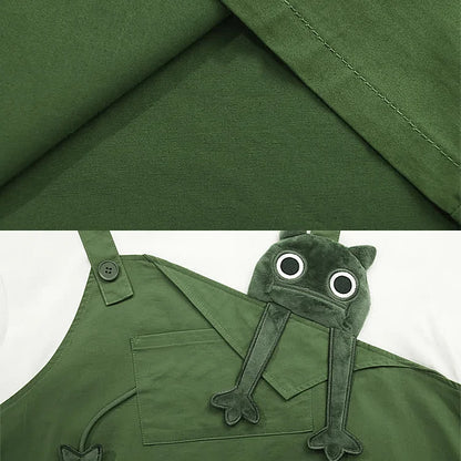 Cartoon Frog Fake Two Pieces Loose T-shirt Dress