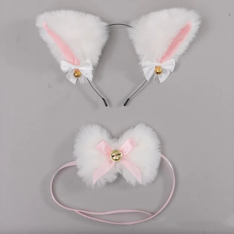 Fox Ears Headband Choker Cosplay Costume Accessory