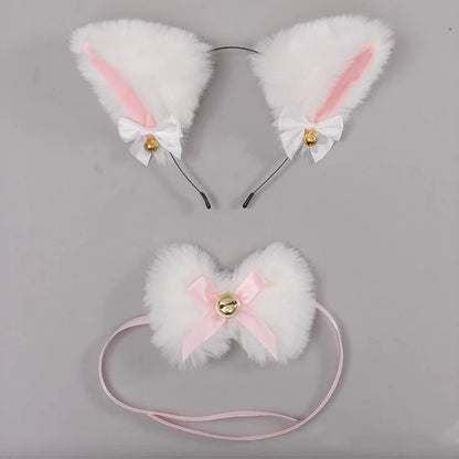 Fox Ears Headband Choker Cosplay Costume Accessory