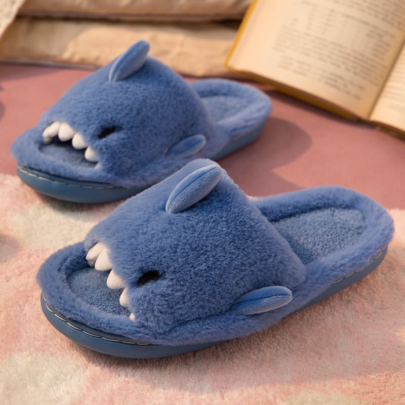 Kawaii Cartoon Shark Plush Slippers