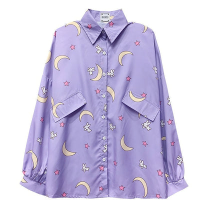 Kawaii Bunny Deeptown Moon Shirt