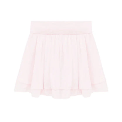 Lace Up Tank Top High Waist Tulle Mini Mesh Skirt