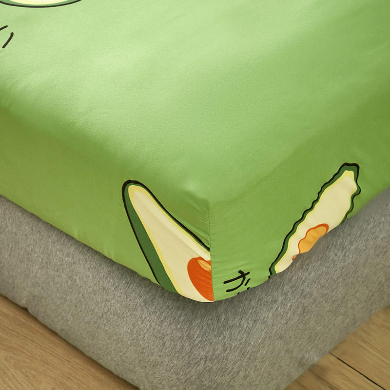 Kawaii Japanese Avocado Fitted Bedsheet
