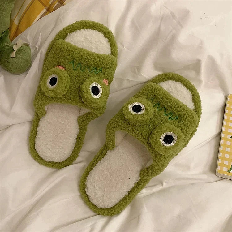 Kawaii Cute Frog Plush Slippers