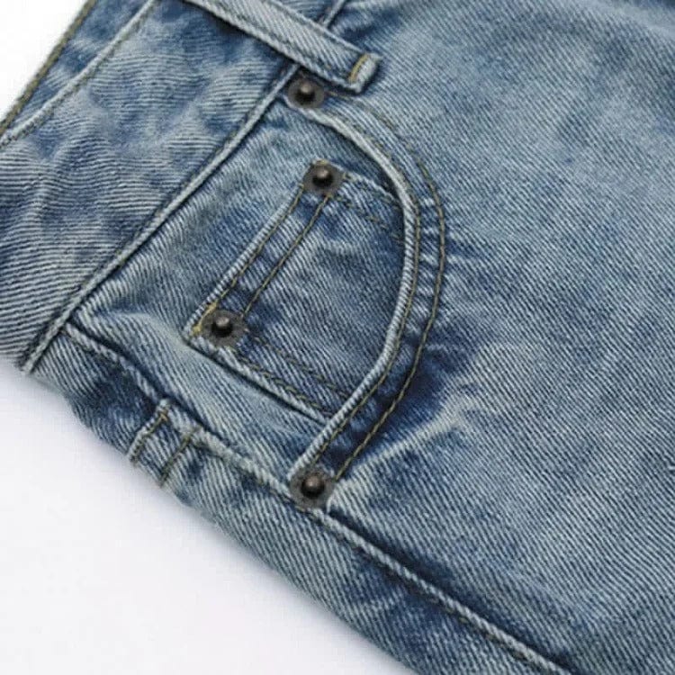 Vintage Blossom Button Shirt Letter Embroidery Denim Pants Two Piece Set Meowhiskers